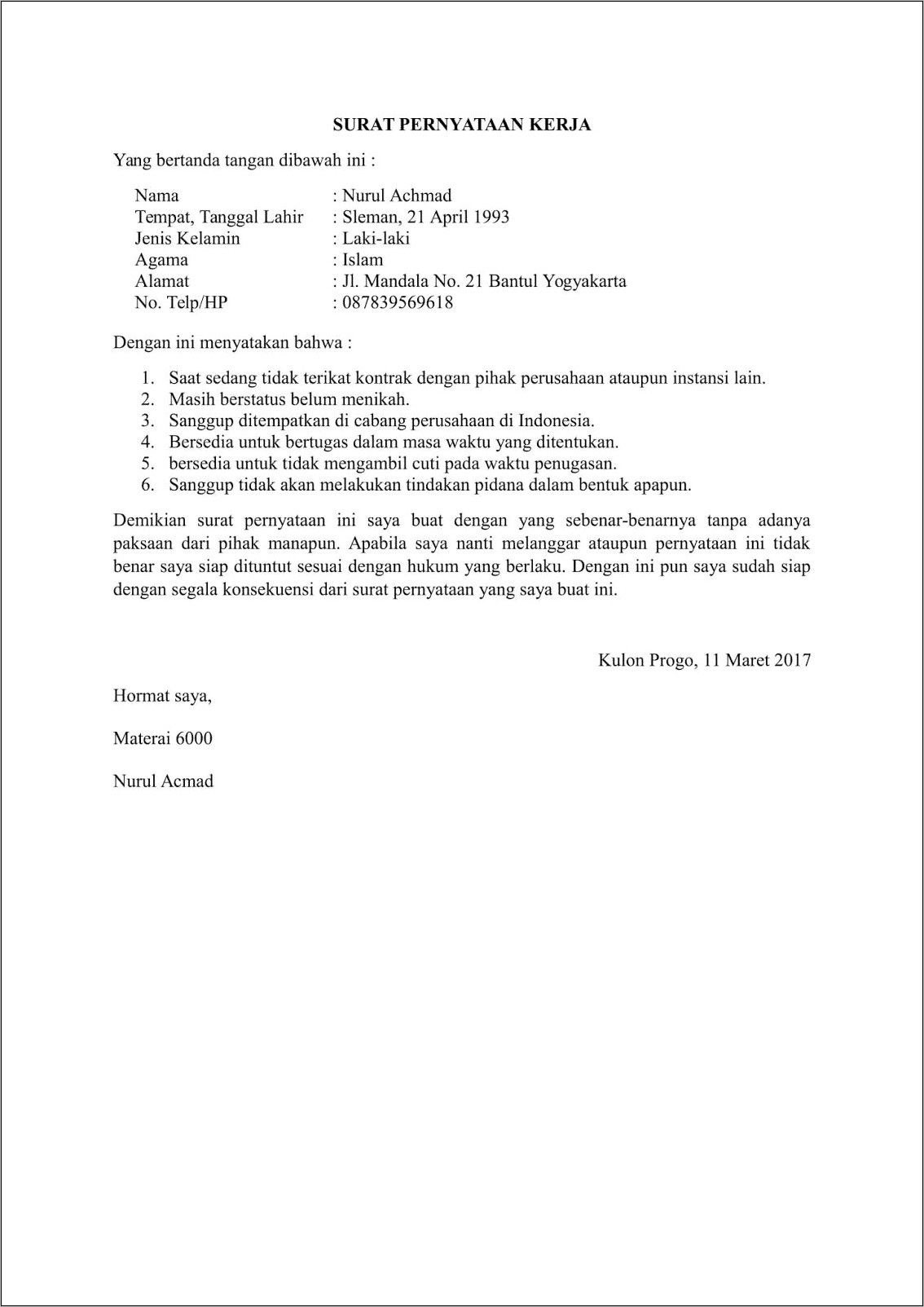 Contoh Surat Perjanjian Islah Setelah Adanya Gugatan