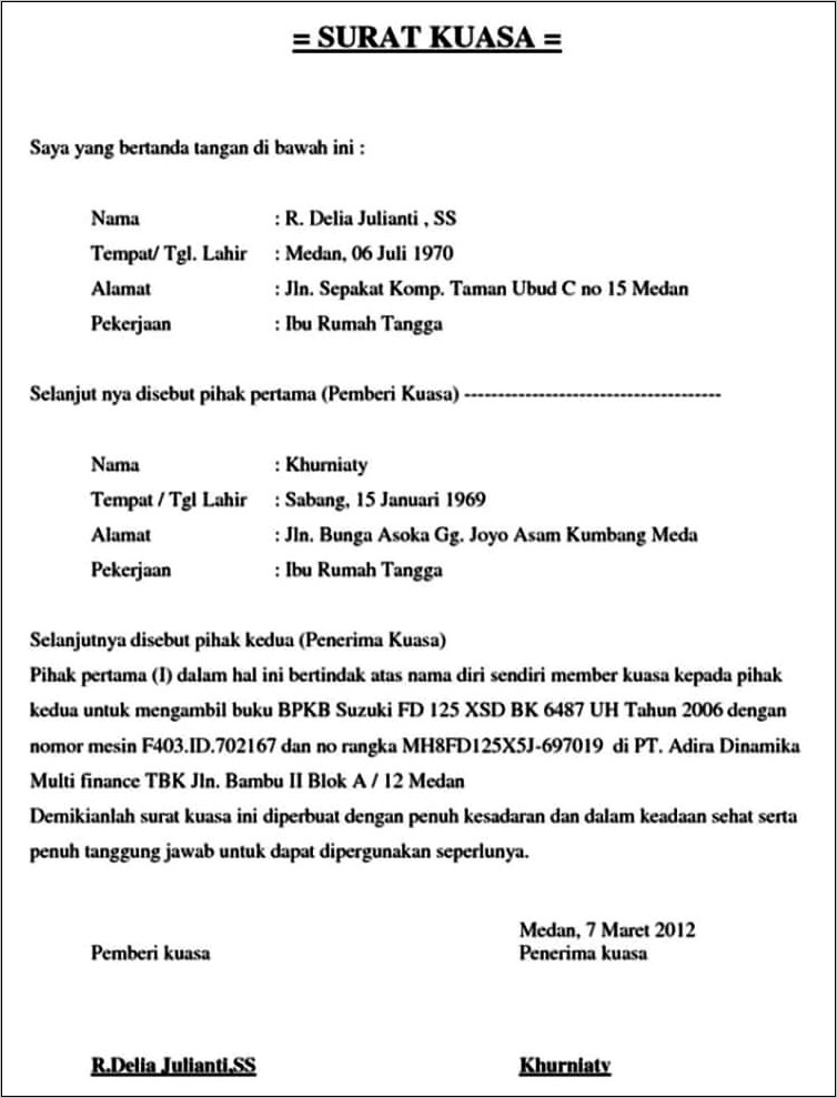 Contoh Surat Perjanjian Jaminan Bpkb Motor