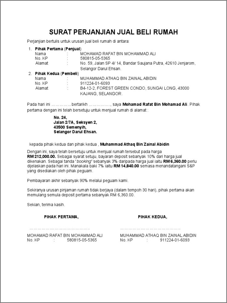 Contoh Surat Perjanjian Jual Beli Mobil Simpel
