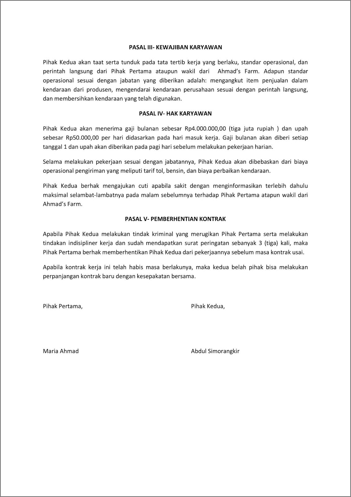 Contoh Surat Perjanjian Karyawan Yg Sdh Dibiayai Pendidikannya Dg Perusahaan