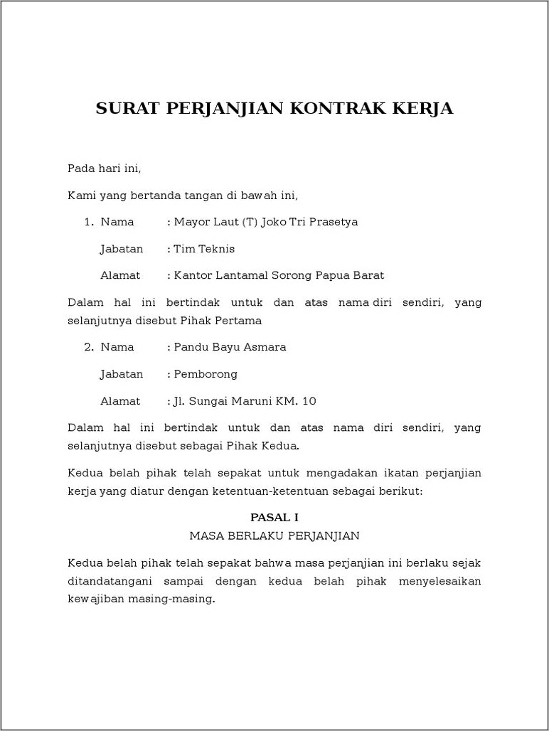 Contoh Surat Perjanjian Kerjasama Jasa Desain Struktur