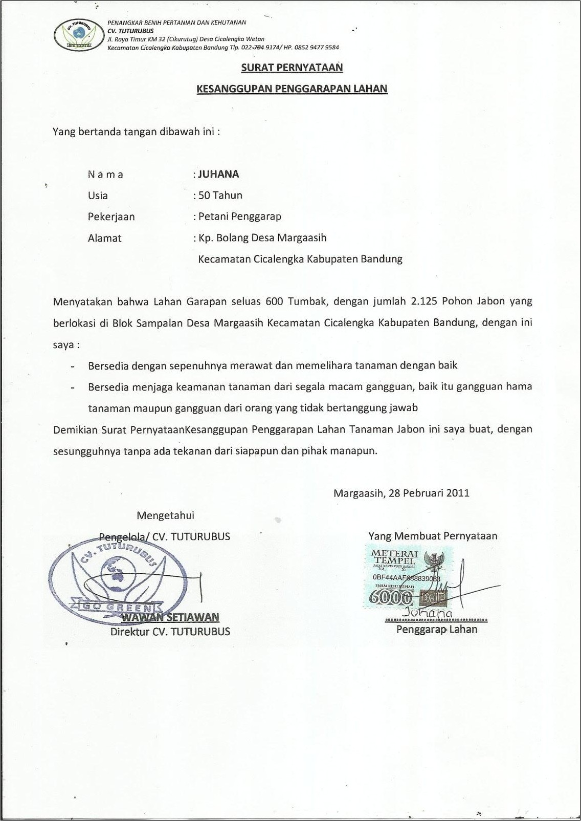 Contoh Surat Perjanjian Kesanggupan Pembayaran Hutang