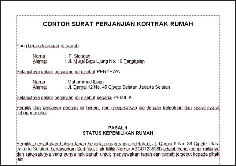 Contoh Surat Perjanjian Kontrak Tower Di Rooftop