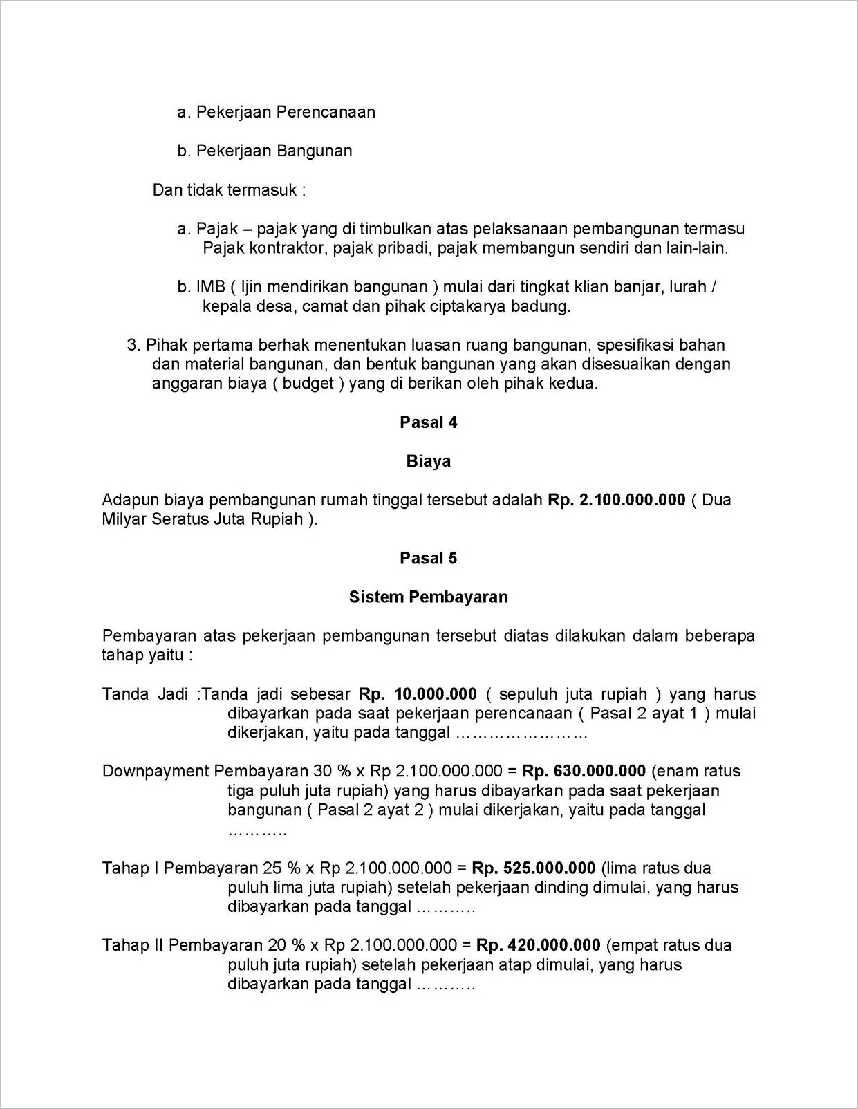 Contoh Surat Perjanjian Kontrak Tower