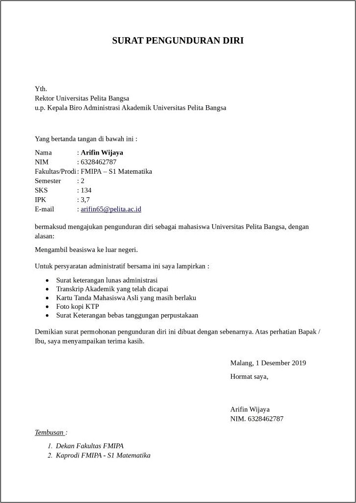 Contoh Surat Perjanjian Mengundurkan Diri