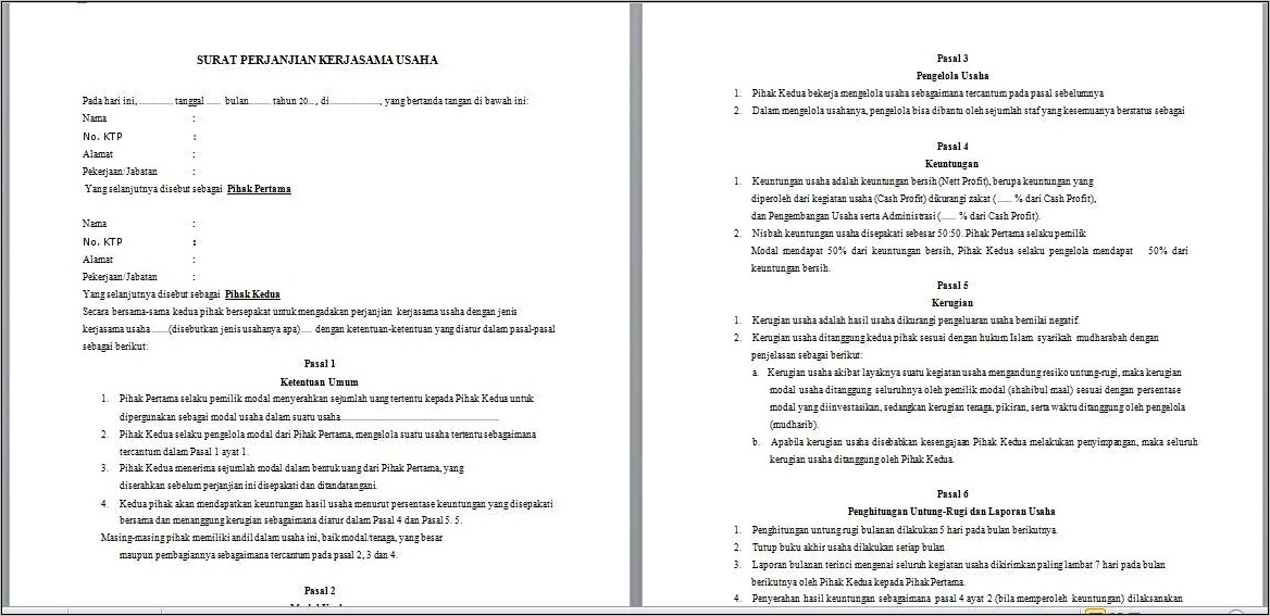 Contoh Surat Perjanjian Peminjaman Cool Box