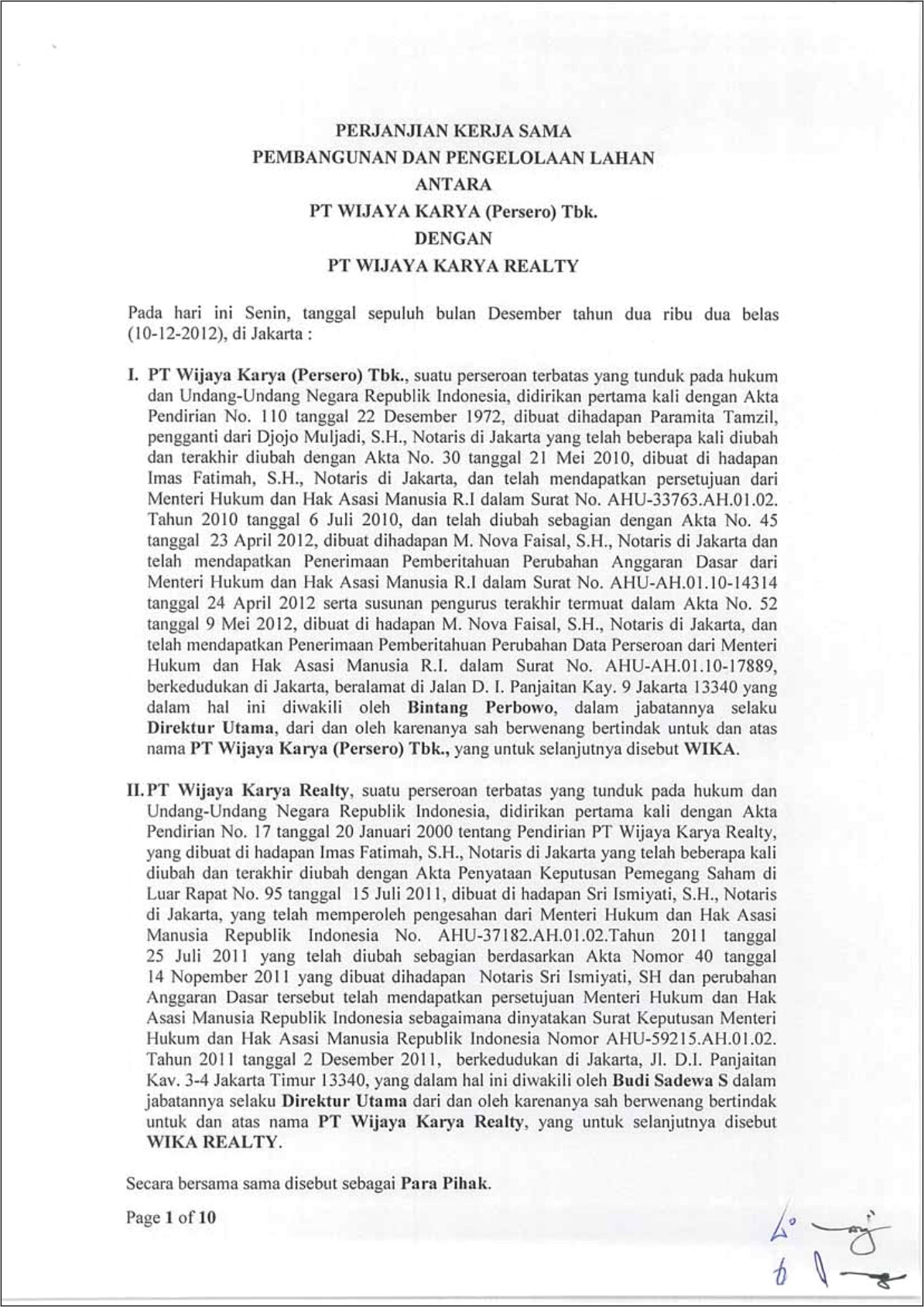Contoh Surat Perjanjian Pengelolaan Tanah