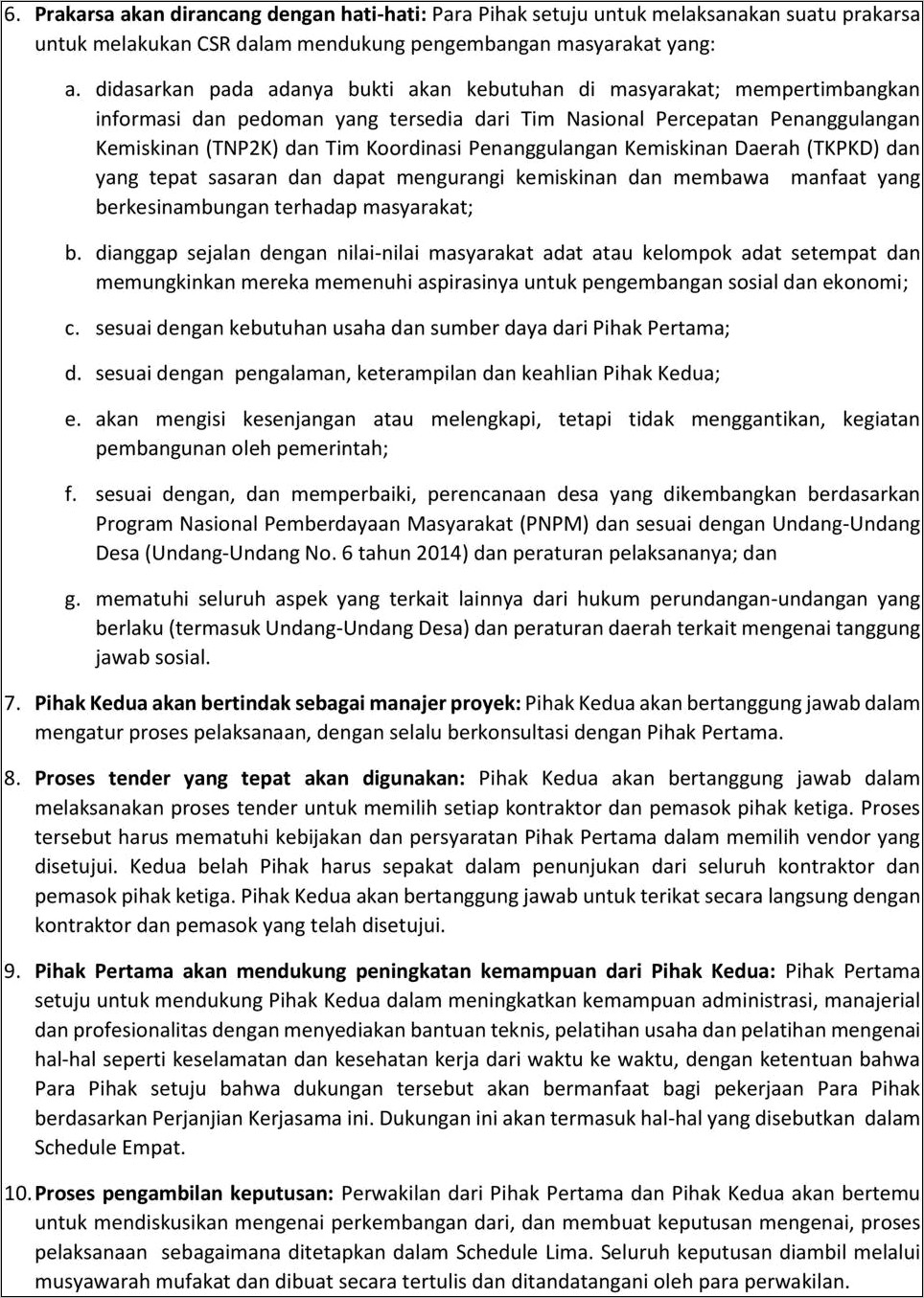 Contoh Surat Perjanjian Pengolahan Csr