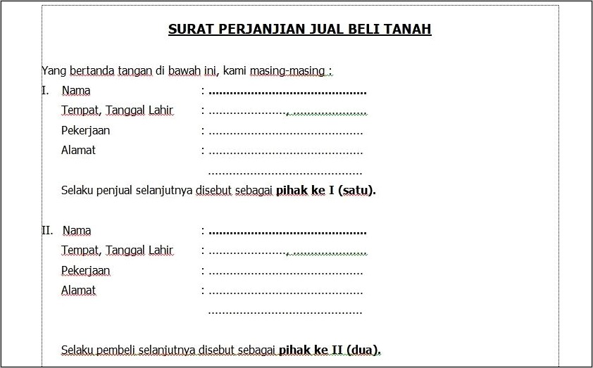 Contoh Surat Perjanjian Penyelesaian Sengketa Tanah