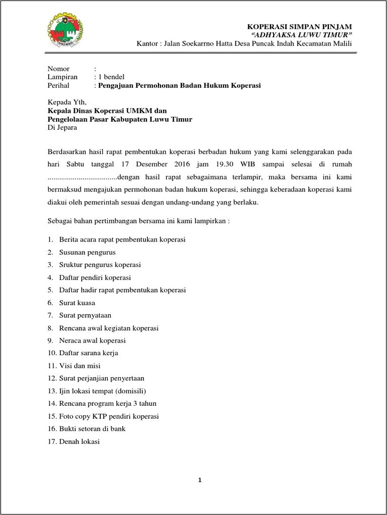 Contoh Surat Perjanjian Ringkas Penanam Modal Dalam Koperasi Malaysia