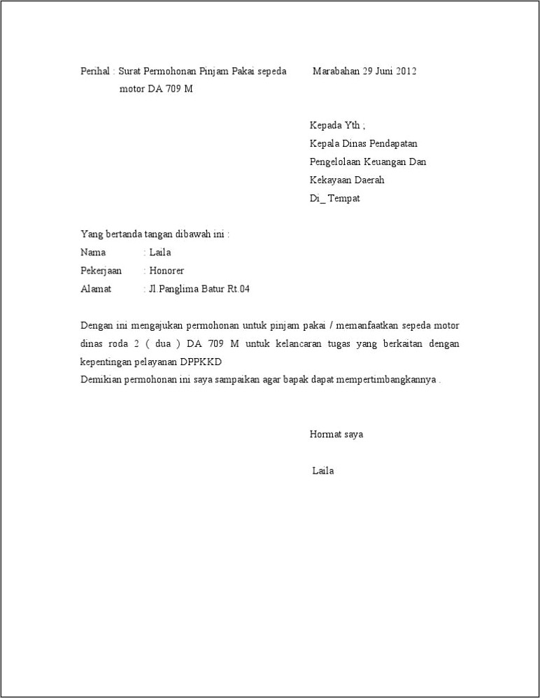 Contoh Surat Perjanjian Pinjam Pakai Buku Inventaris Dinas