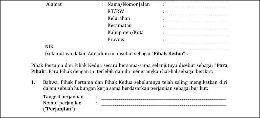 Contoh Surat Perjanjian Sewa Menyewa Beserta Klausula Addendum Doc