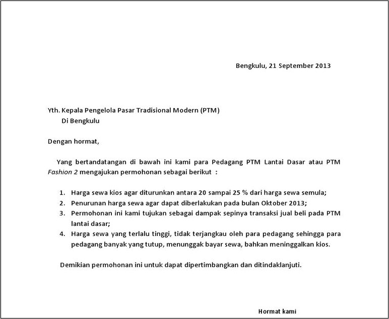Contoh Surat Perjanjian Sewa Menyewa Kamar Kost