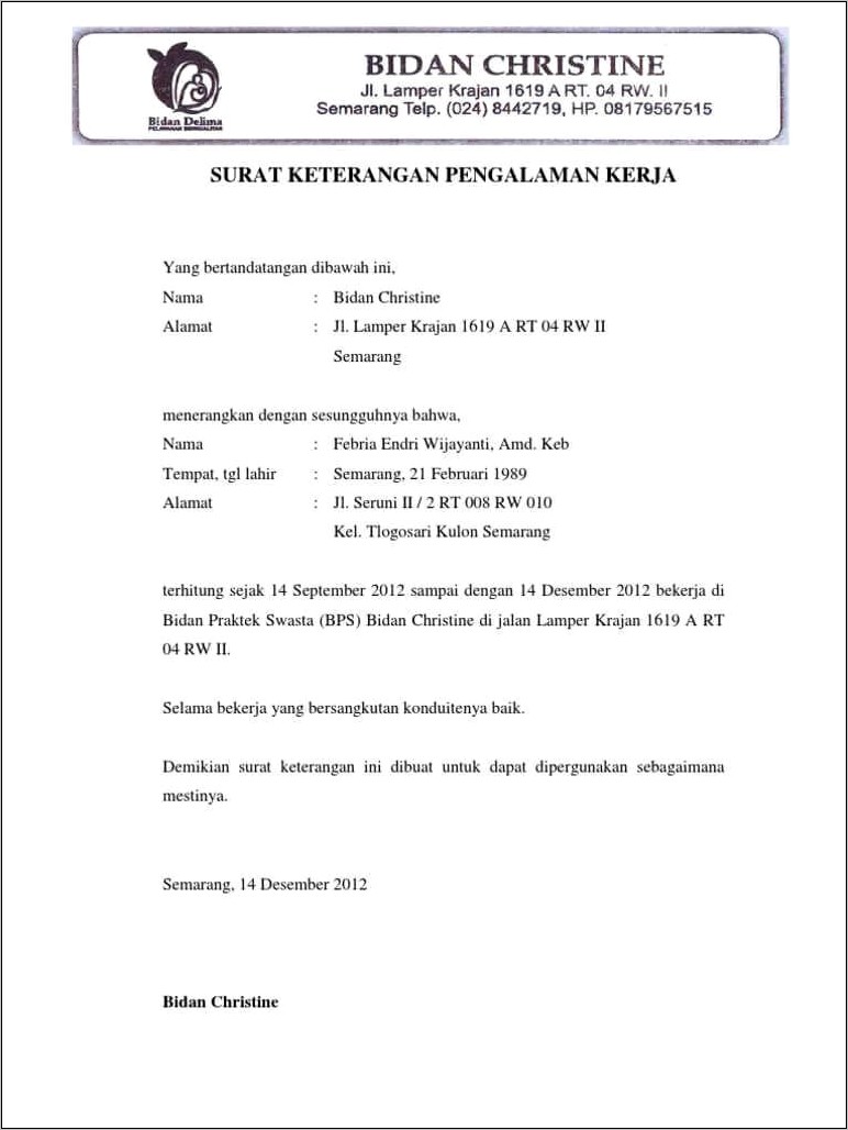 Contoh Surat Perjanjian Terlambat