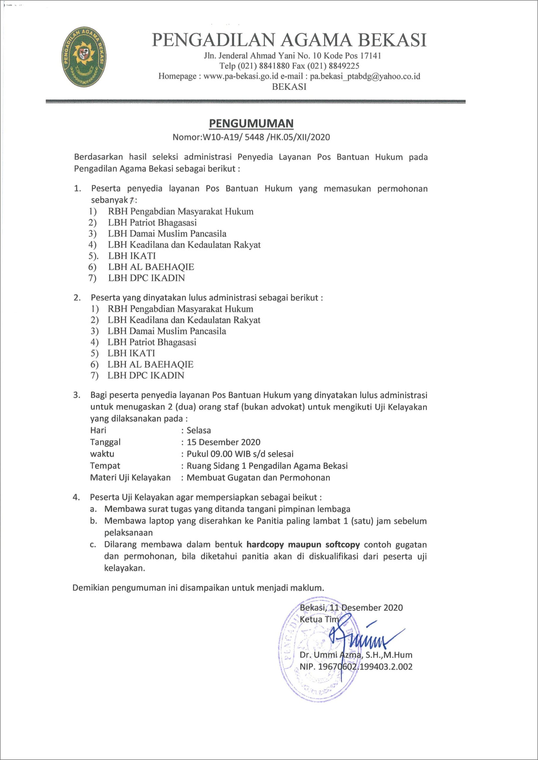 Contoh Surat Permohonan Admin Pa