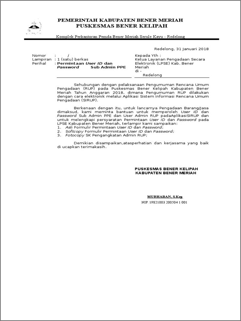 Contoh Surat Permohonan Admin Pa Sirup 2