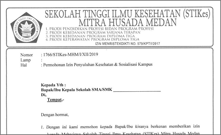 Contoh Surat Permohonan Akreditasi Pdf