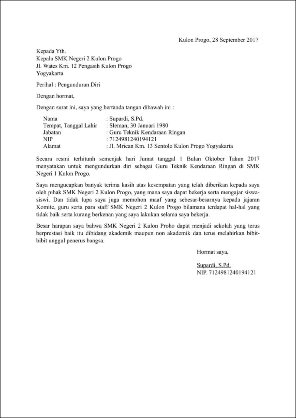 Contoh Surat Permohonan Anggota Foreder Event Motor