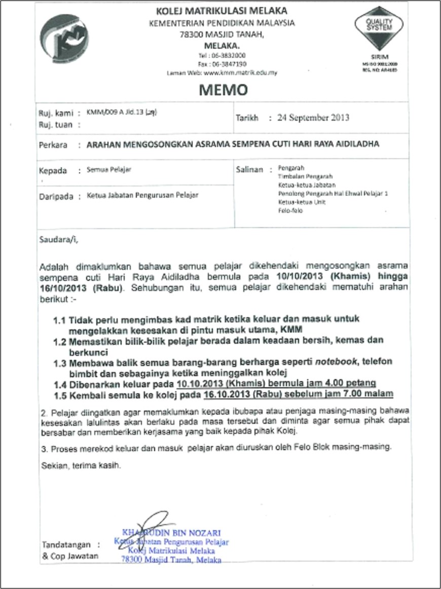 Contoh Format Surat Arahan  ChrisabbBanks