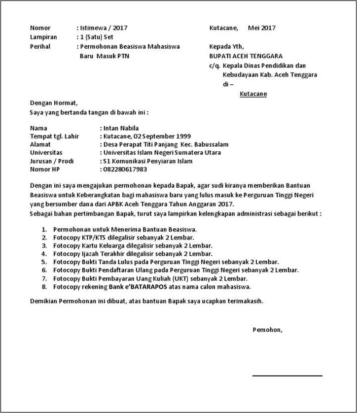 Contoh Surat Permohonan Bank