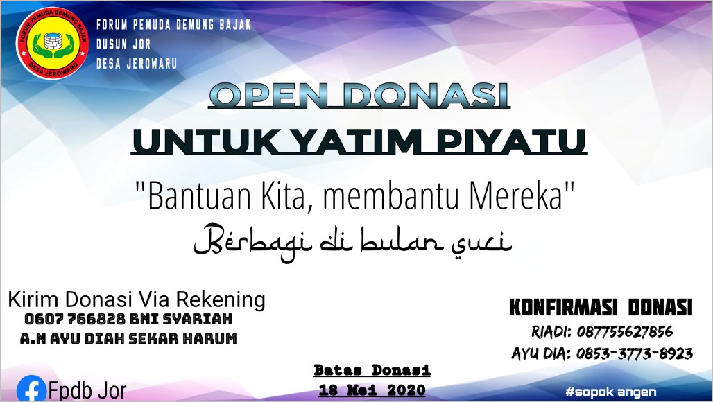 Contoh Surat Permohonan Bantuan Dana Untuk Santunan Anak Yatim