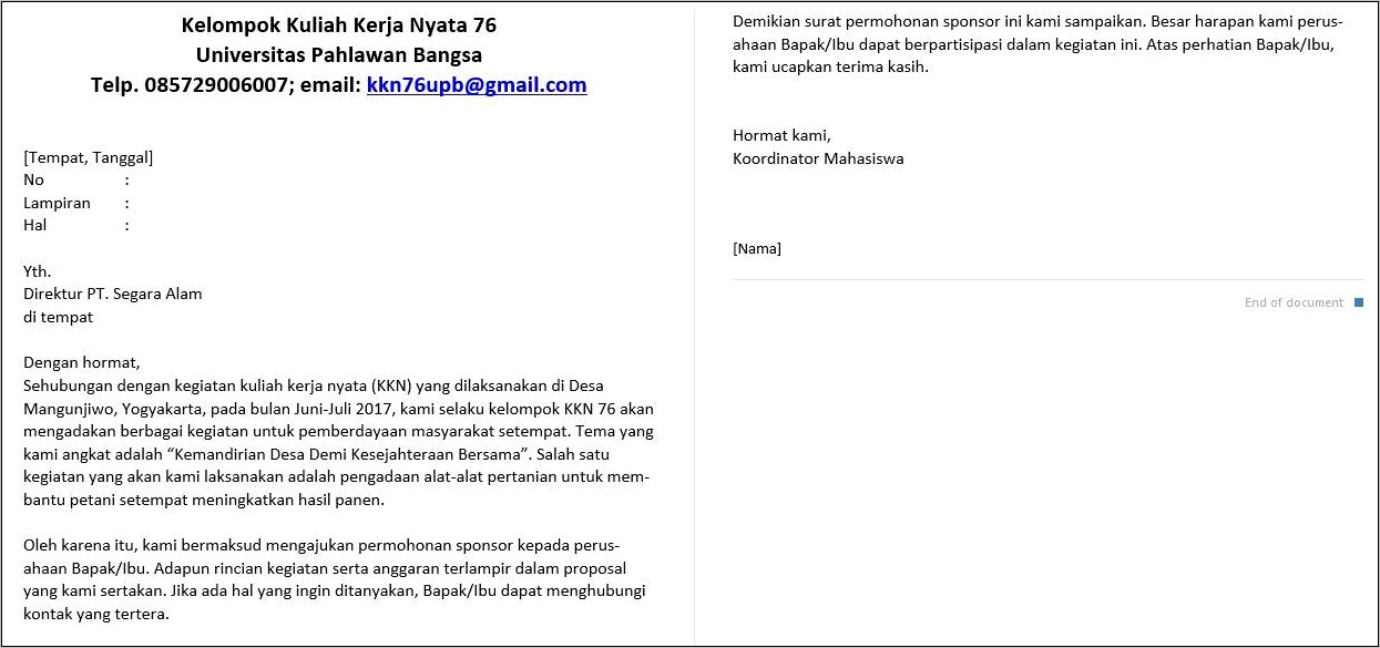 Contoh Surat Permohonan Bantuan Ke Desa