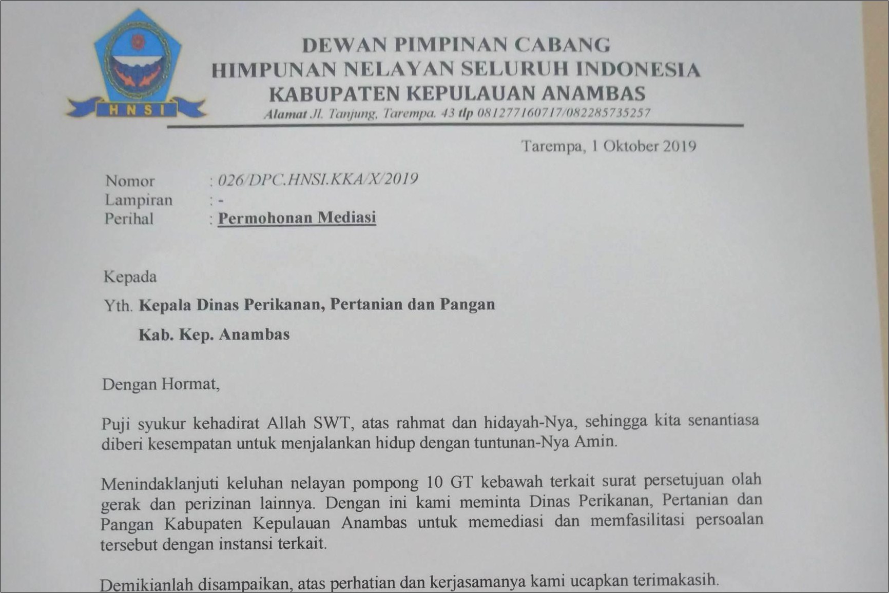 Contoh Surat Permohonan Bantuan Ke Dinas Pertanian