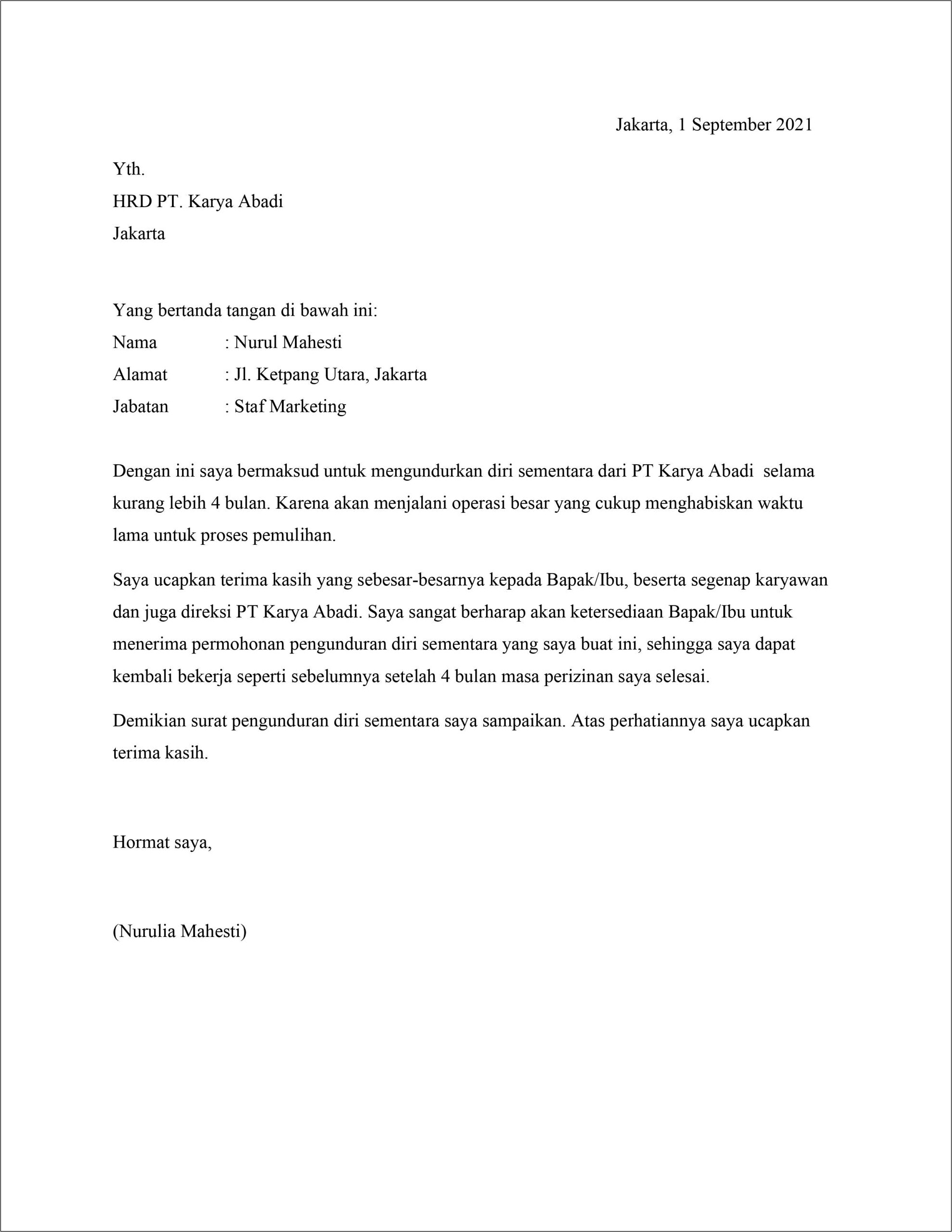 Contoh Surat Permohonan Bantuan Operasi Mata