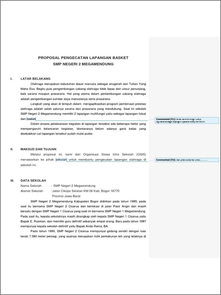 Contoh Surat Permohonan Bantuan Pengecatan