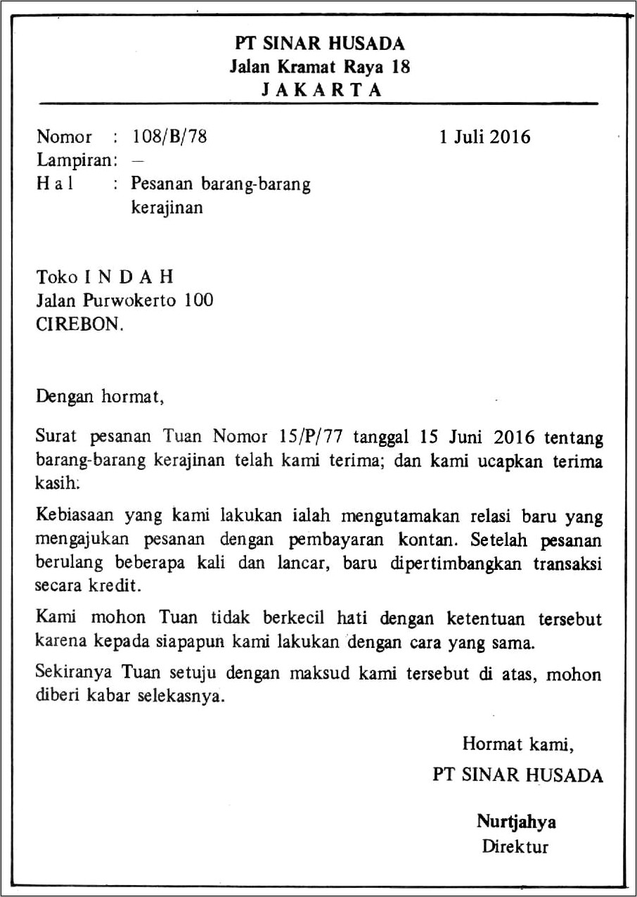 Contoh Surat Permohonan Bantuan Produk Sosro