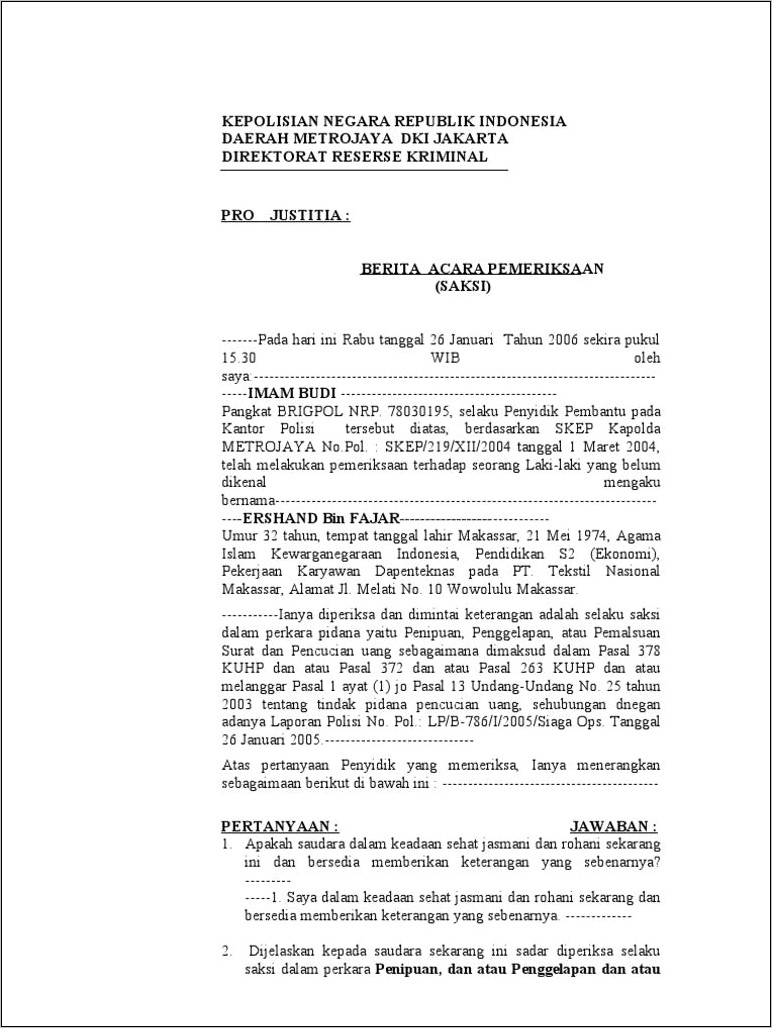 Contoh Surat Permohonan Bap Tersangka Di Kepolisian