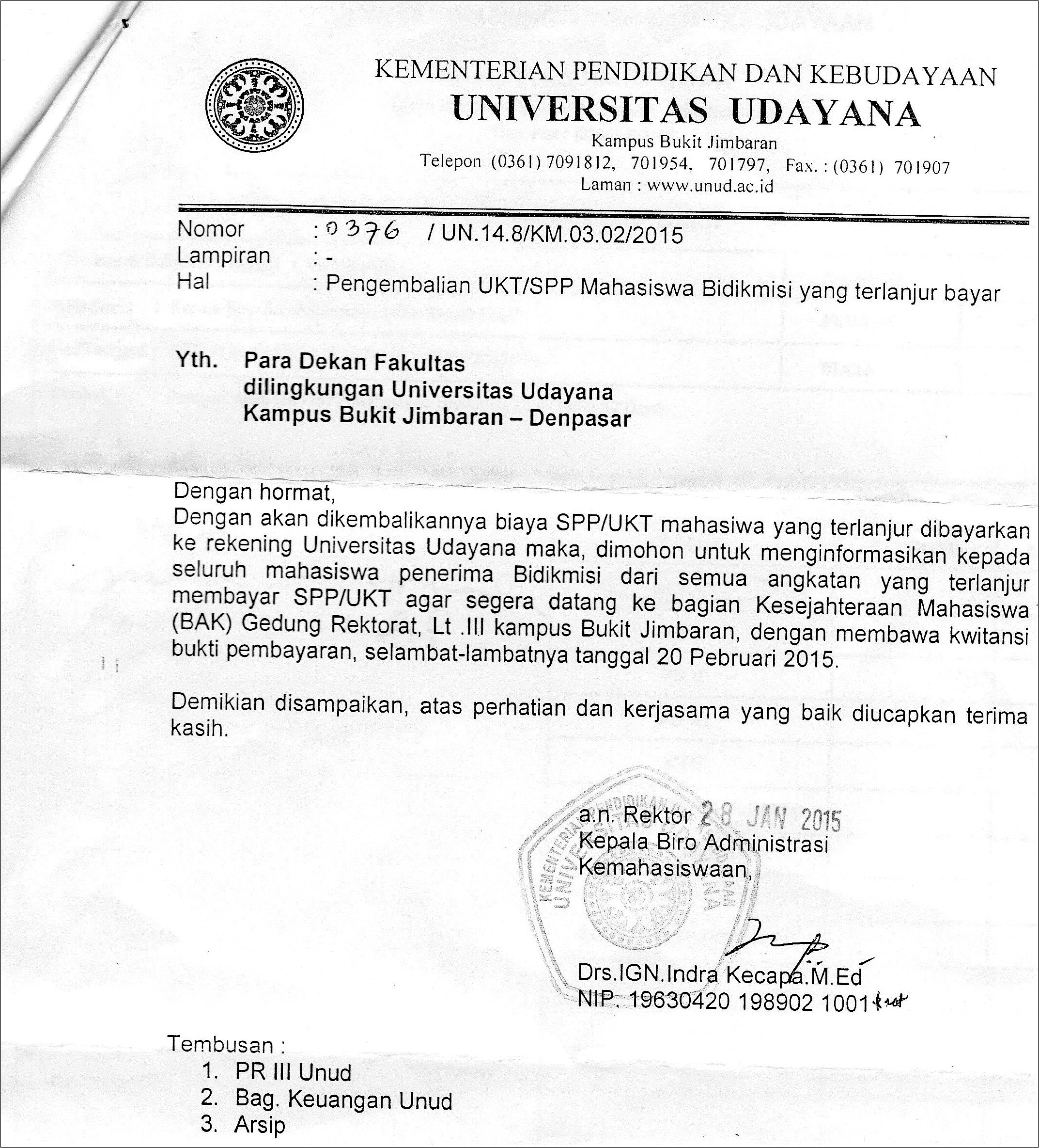 Contoh Surat Permohonan Beasiswa Bidikmisi Untuk Mahasiswa