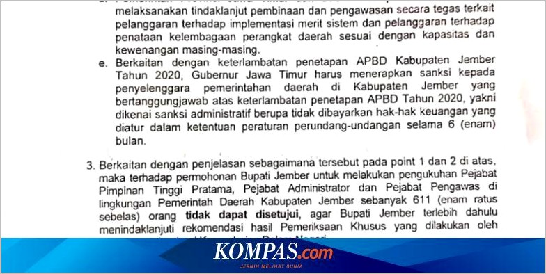 Contoh Surat Permohonan Beasiswa Bupati Jember