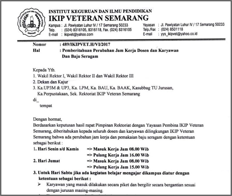 Contoh Surat Permohonan Berhenti Menjadi Dosen Tetap Yayasan