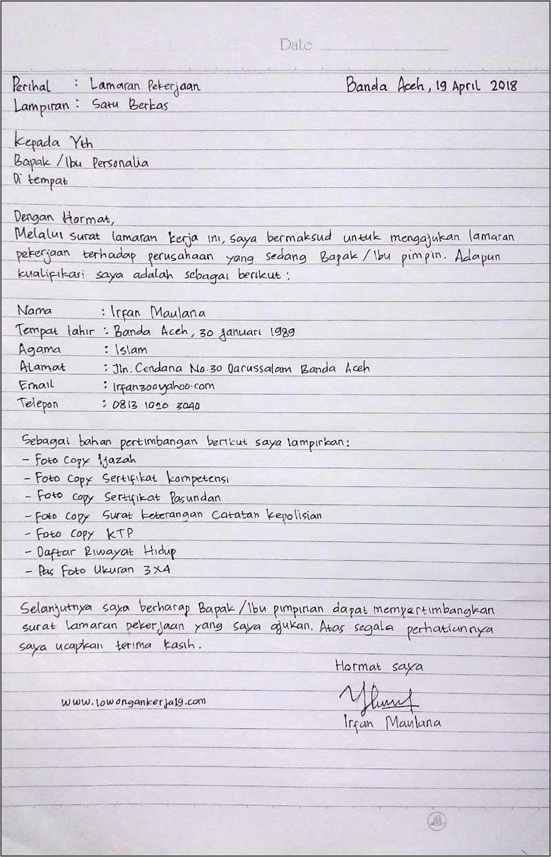 Contoh Surat Permohonan Bidan Desa