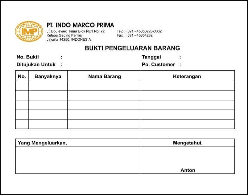 Contoh Surat Permohonan Bongkar Trotora