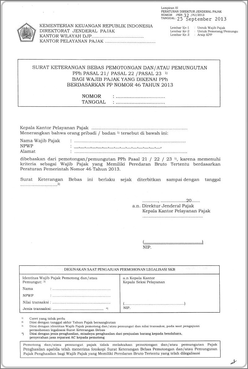 Contoh Surat Permohonan Bukti Potong Pajak Ke Perusahaan