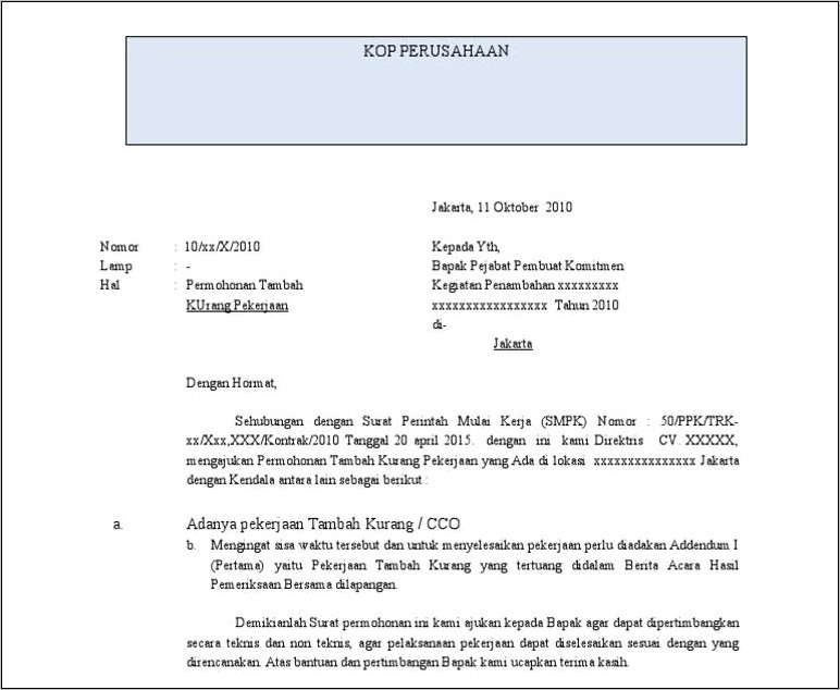 Contoh Surat Permohonan Cco
