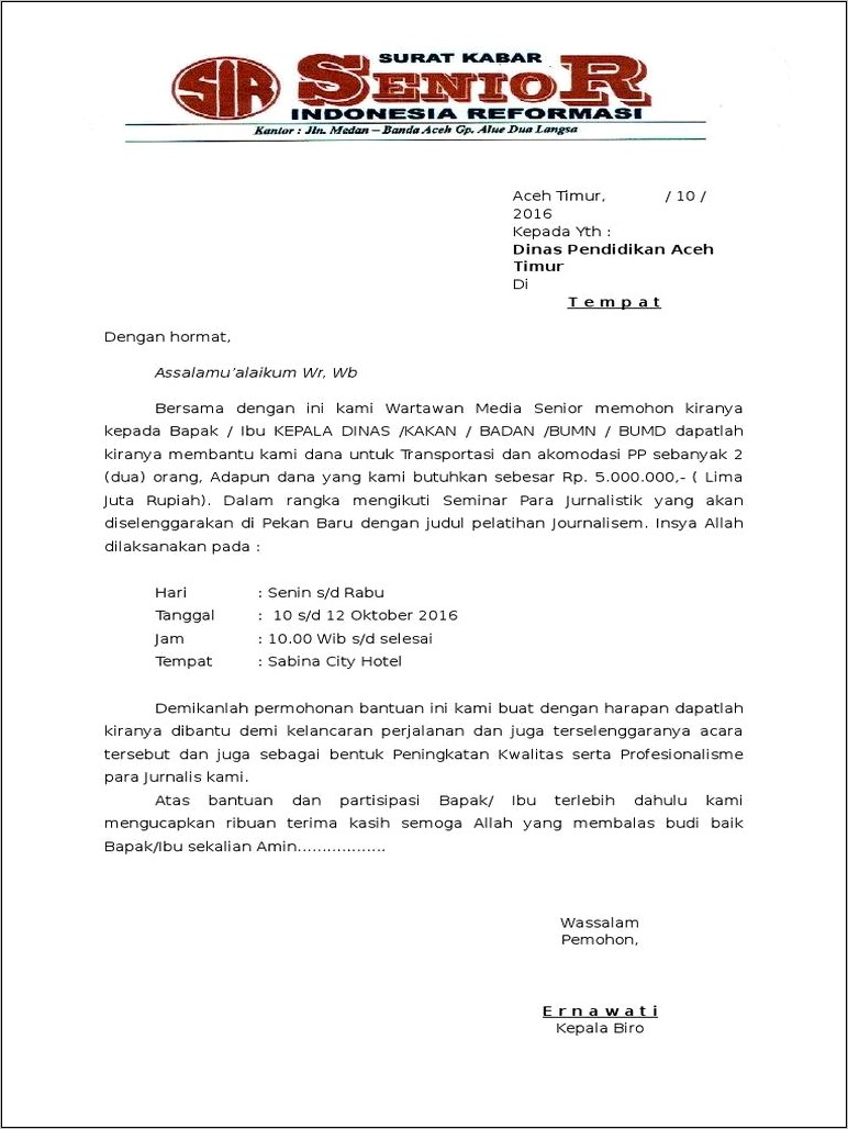 Contoh Surat Permohonan Cinderamata Ke Bagian Protokoler