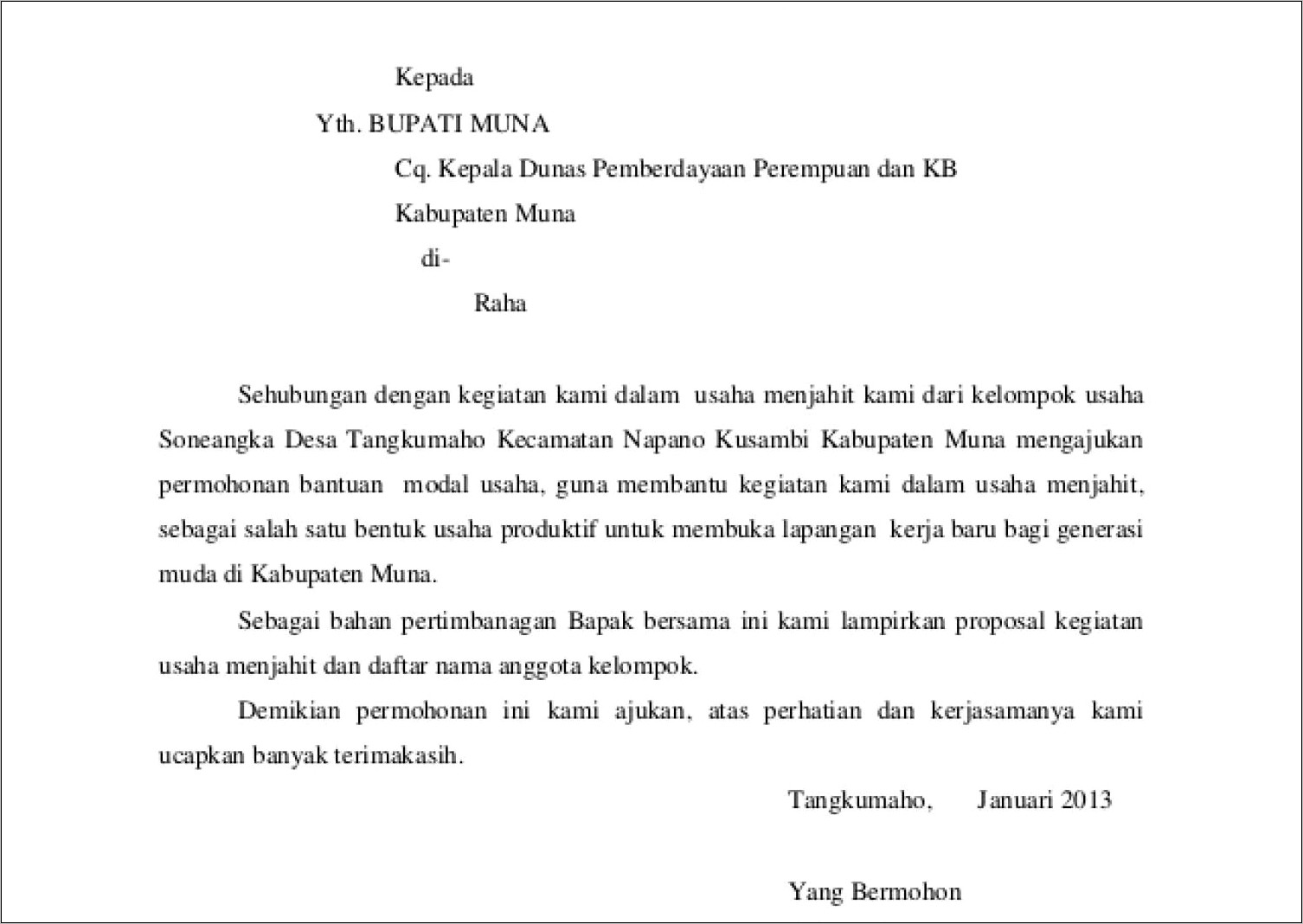 Contoh Surat Permohonan Dana Bantuan Modal Usaha Ke Baznas Doc