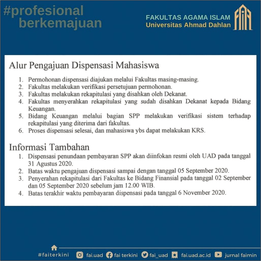 Contoh Surat Permohonan Dispensasi Kuliah