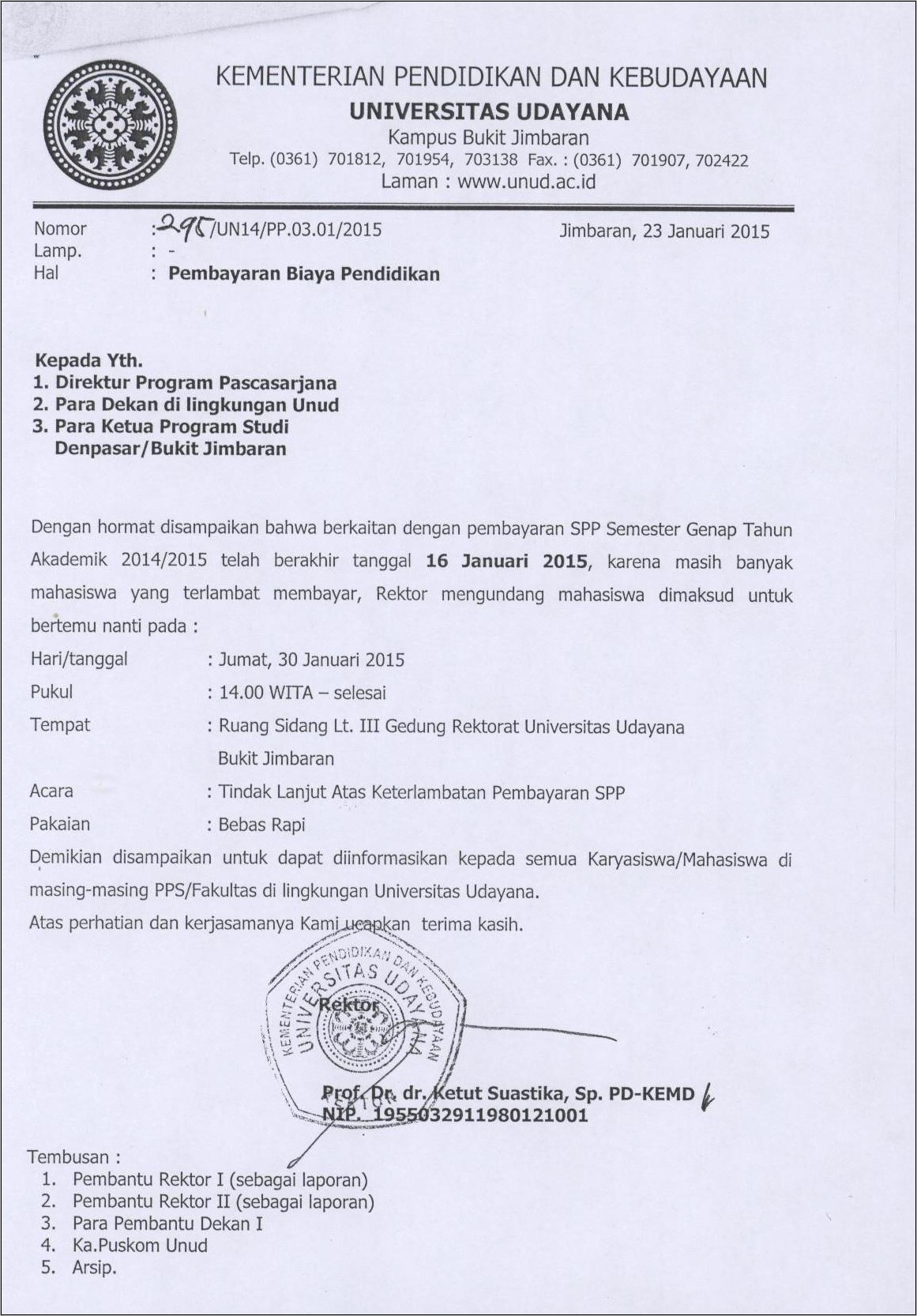 Contoh Surat Permohonan Dispensasi Terlambat Membayar Spp
