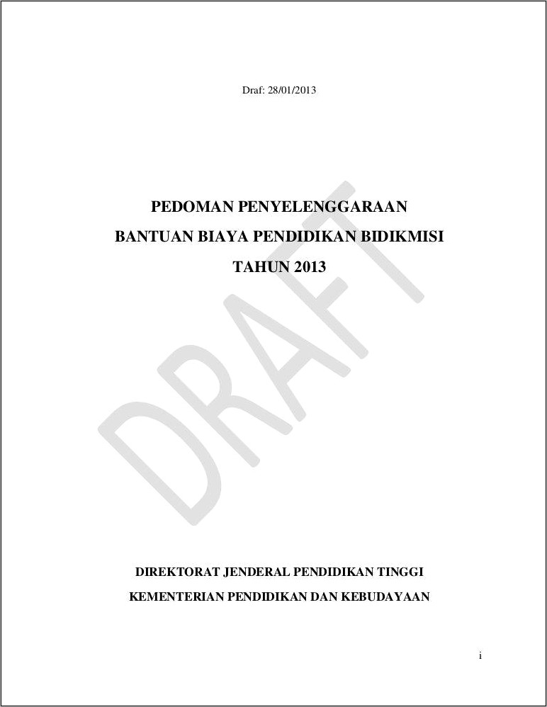 Contoh Surat Permohonan Ditujukan Ke Rektor Untuk Bidikmisi Pengganti