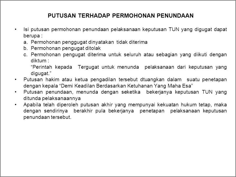 Contoh Surat Permohonan Eksekusi Atas Putusan Ptun