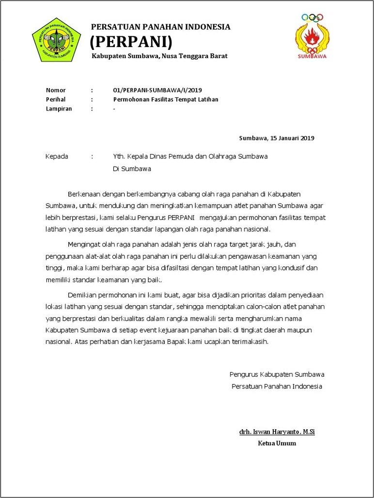 Contoh Surat Permohonan Fasilitas Umum