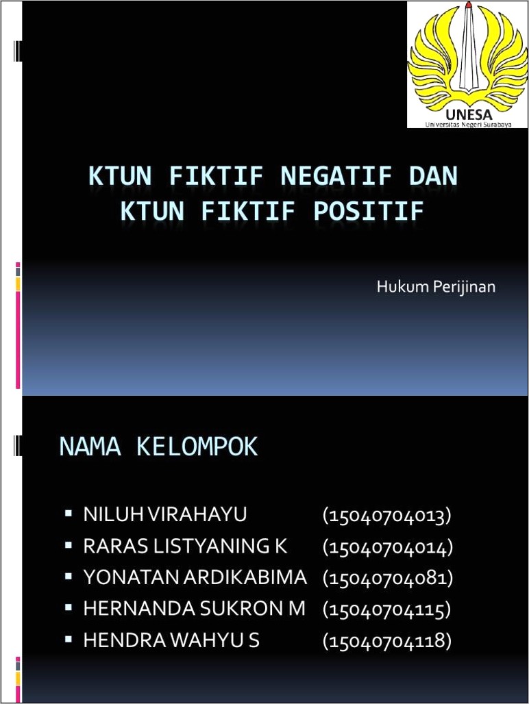 Contoh Surat Permohonan Fiktif Positif Ptun