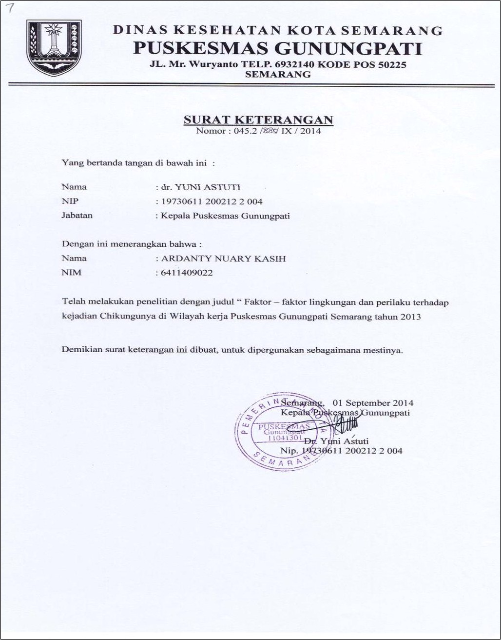 Contoh Surat Permohonan Fogging Ke Dinas Kesehatan