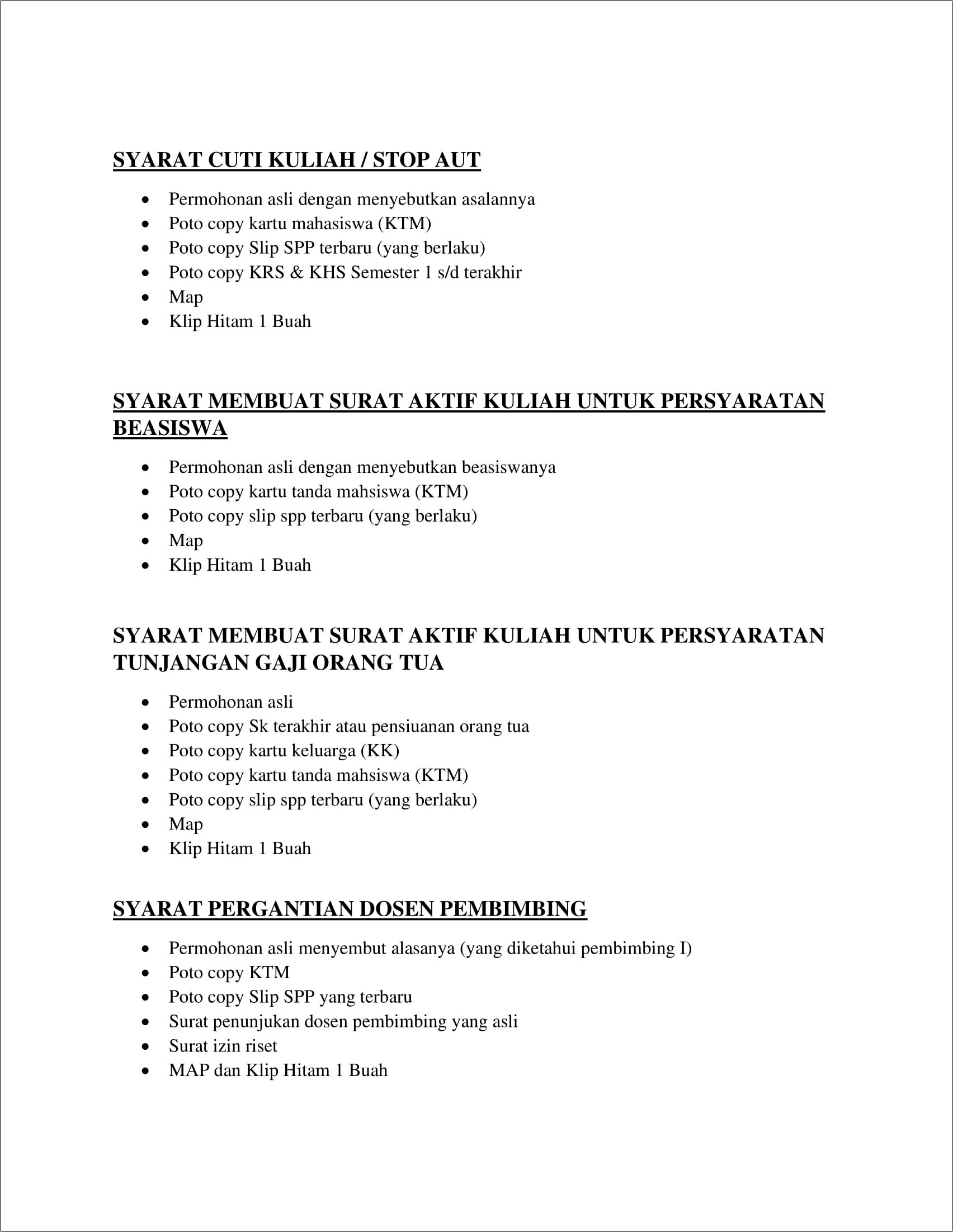 Contoh Surat Permohonan Ganti Dosen Pemimbing