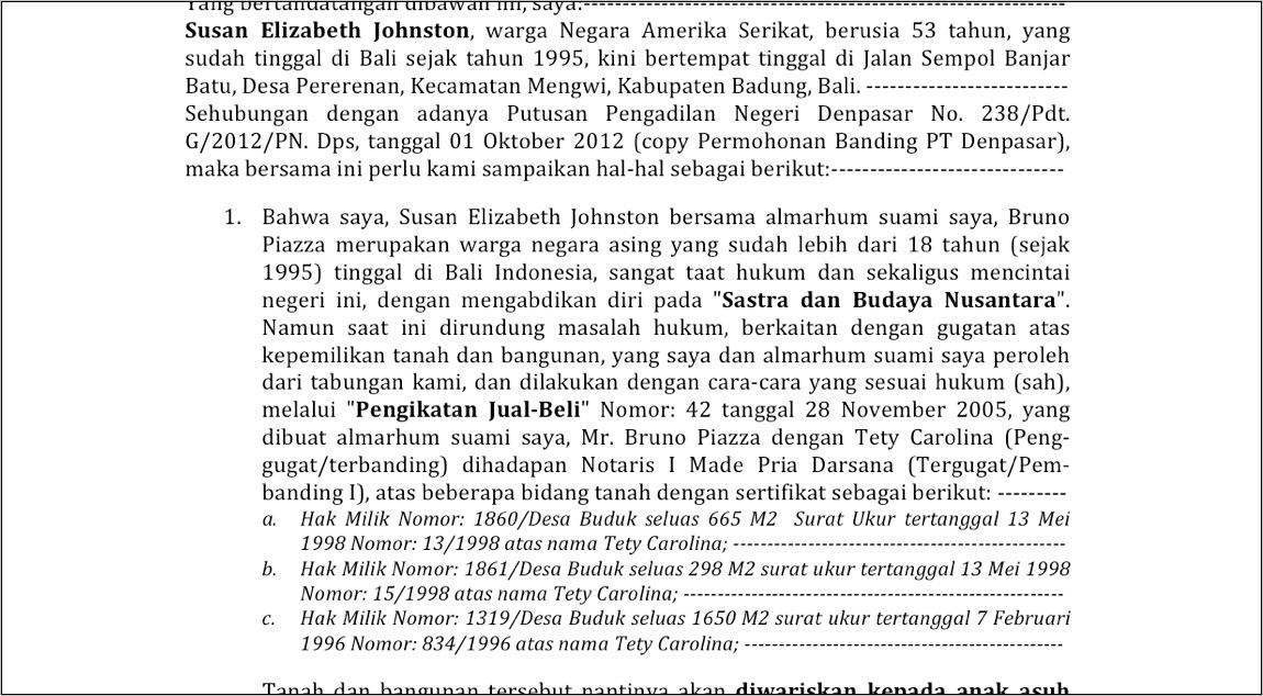 Contoh Surat Permohonan Ganti Rugi Tanah