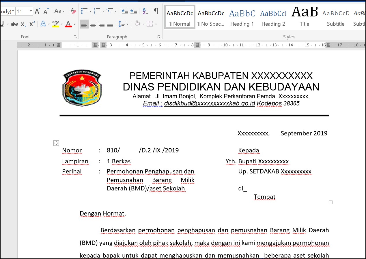 Contoh Surat Permohonan Hibah Tanah Pdf
